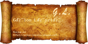 Gálos László névjegykártya